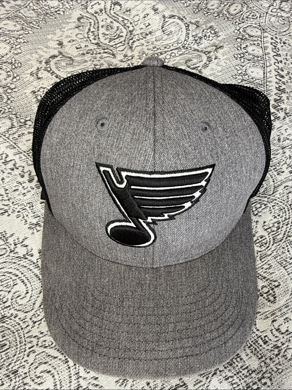 St Louis Blues - ‘47 Gray & Black Trucker Cap w/Embroidered Musical Note Logo